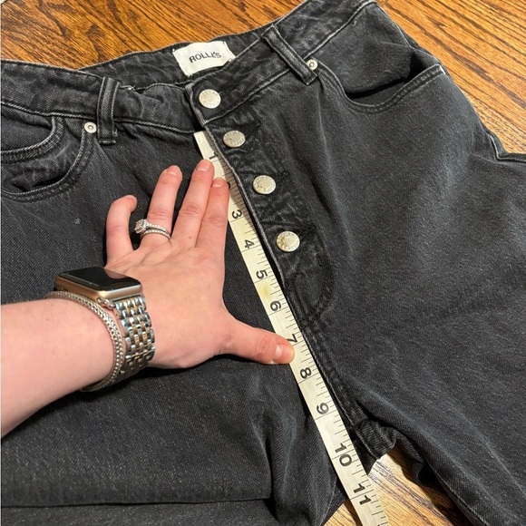 Rolla’s | Eastcoast Crop Flare Washed Black High Rise Denim Jeans Sz 28 - Picture 9 of 11